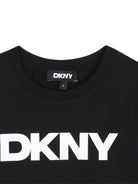 T-shirt per bambina Dkny Kids nera con dettaglio logo - Rubino Kids