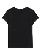 T-shirt per bambina Dkny Kids nera con dettaglio logo - Rubino Kids