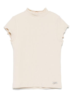 T-shirt per bambina Donsje beige a coste