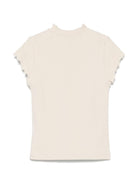 T-shirt per bambina Donsje beige a coste - Rubino Kids