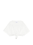 T-shirt per bambina Douuod Kids bianca con nodo - Rubino Kids