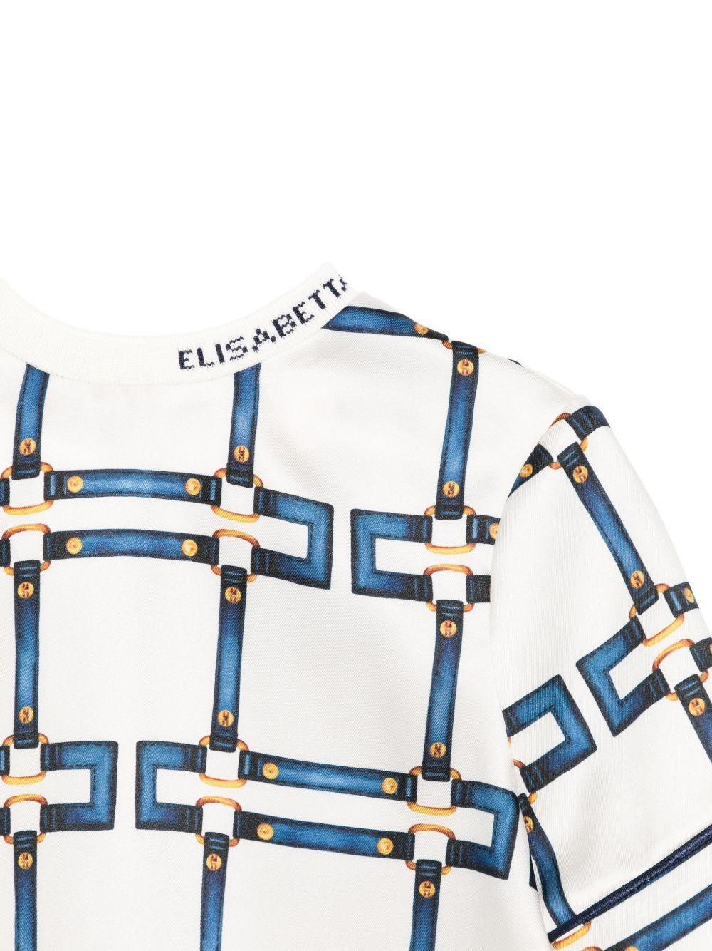 T-shirt per bambina Elisabetta Franchi La Mia Bambina bianca con dettagli blu - Rubino Kids