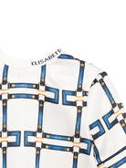 T-shirt per bambina Elisabetta Franchi La Mia Bambina bianca con dettagli blu - Rubino Kids