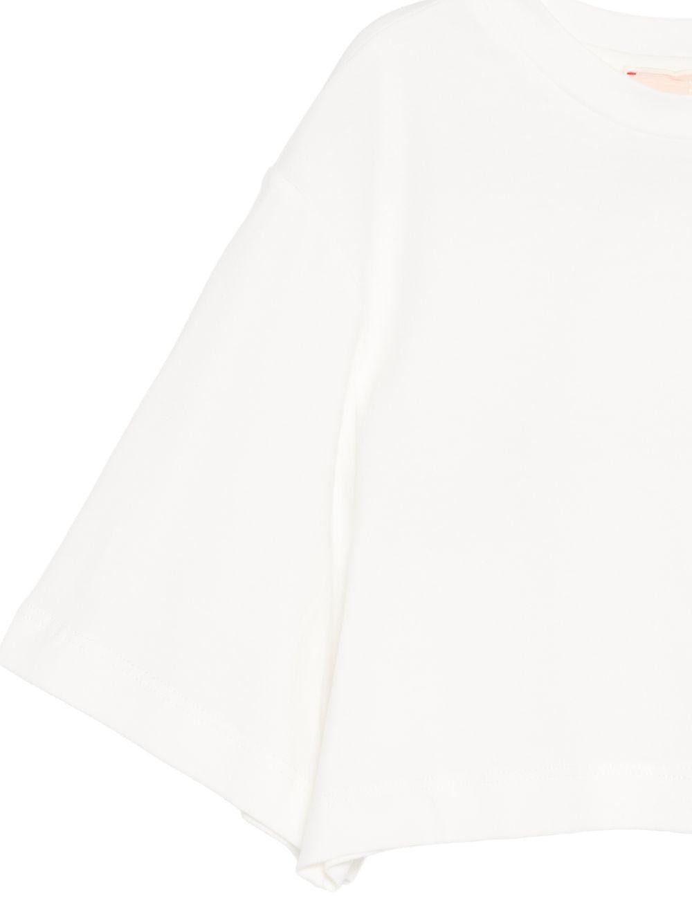 T-shirt per bambina Elisabetta Franchi La Mia Bambina bianco con dettaglio logo - Rubino Kids