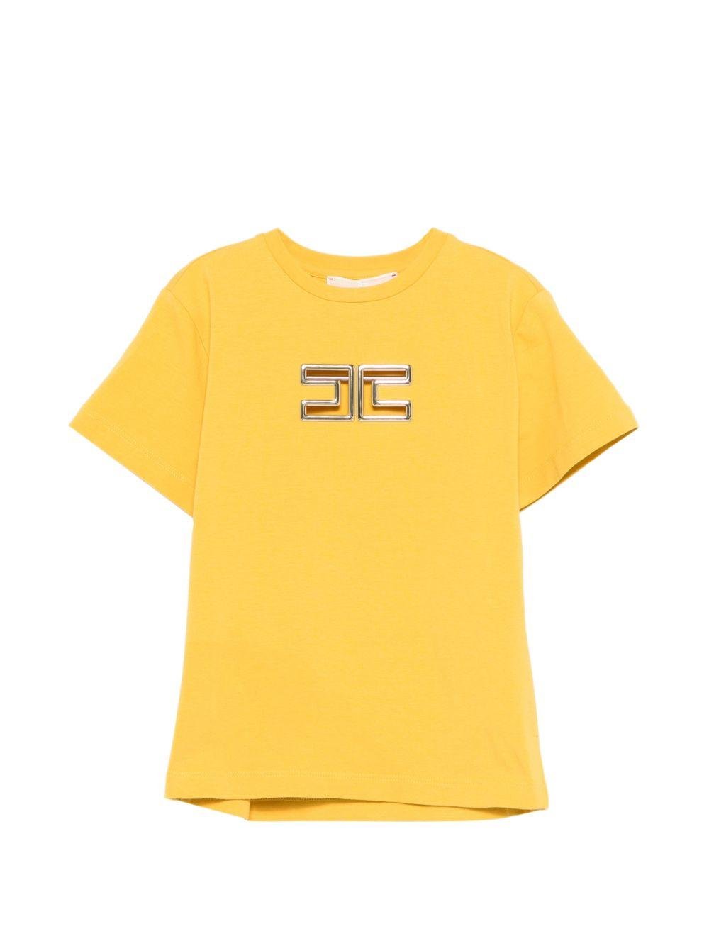 T-shirt per bambina Elisabetta Franchi La Mia Bambina giallo stampa logo - Rubino Kids