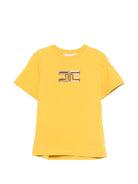 T-shirt per bambina Elisabetta Franchi La Mia Bambina giallo stampa logo - Rubino Kids