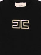 T-shirt per bambina Elisabetta Franchi La Mia Bambina nera con logo - Rubino Kids
