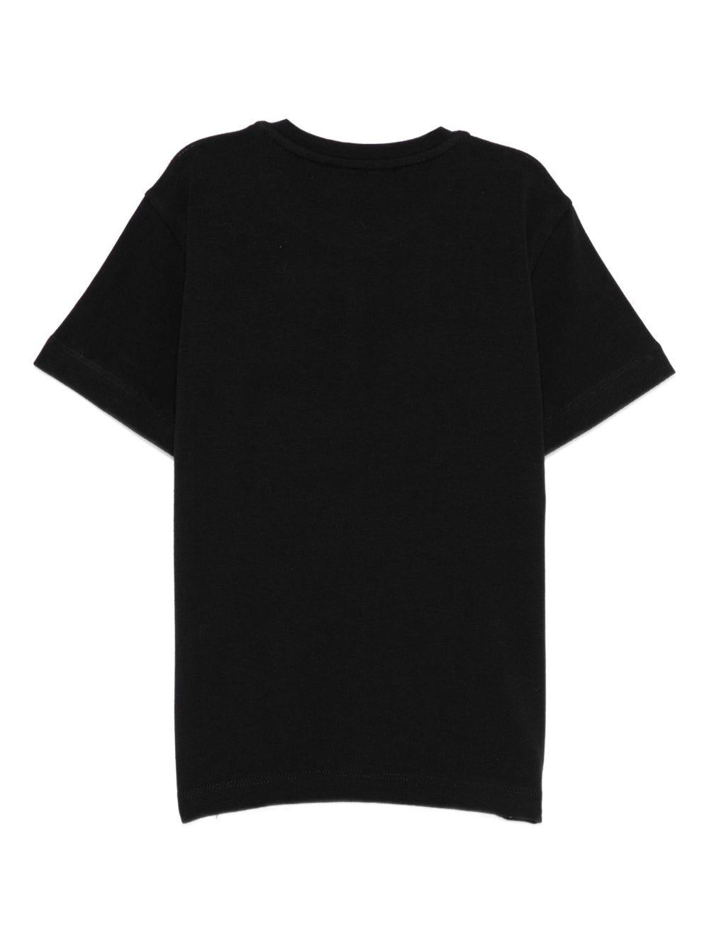T-shirt per bambina Elisabetta Franchi La Mia Bambina nero in cotone con logo - Rubino Kids