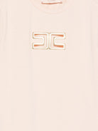 T-shirt per bambina Elisabetta Franchi La Mia Bambina rosa con dettaglio logo - Rubino Kids