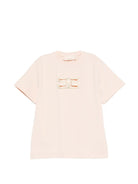 T-shirt per bambina Elisabetta Franchi La Mia Bambina rosa con dettaglio logo - Rubino Kids