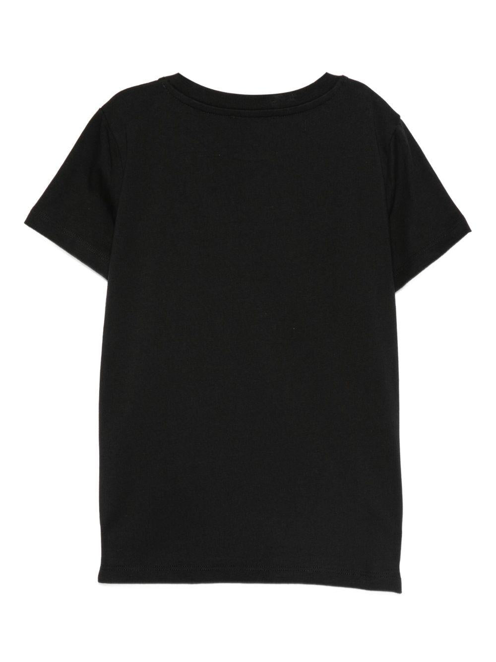 T-shirt per bambina Emilio Pucci Junior nero con stampa paisley<BR/> - Rubino Kids