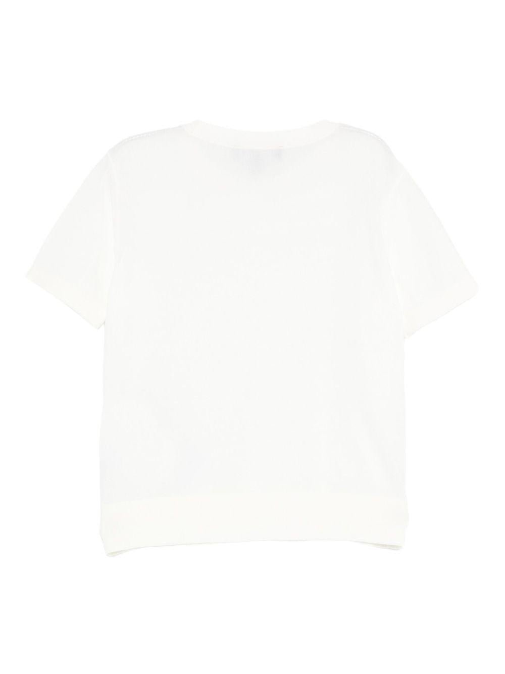 T-shirt per bambina Emporio Armani Kids bianca con logo aquila - Rubino Kids