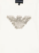 T-shirt per bambina Emporio Armani Kids bianco con ruches - Rubino Kids