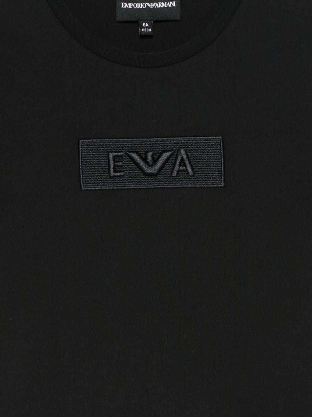 T-shirt per bambina Emporio Armani Kids blu con logo - Rubino Kids