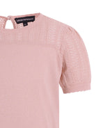 T-shirt per bambina Emporio Armani Kids rosa con maniche corte a sbuffo - Rubino Kids