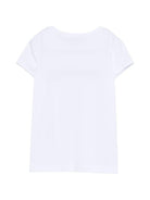 T-shirt per bambina Ermanno Scervino Junior bianca con logo sul davanti - Rubino Kids