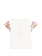 T-shirt per bambina Etro Kids beige con stampa floreale - Rubino Kids