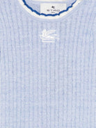 T-shirt per bambina Etro Kids blu con ricamo Pegaso sul davanti - Rubino Kids