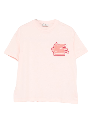 T-shirt per bambina ETRO KIDS rosa con motivo Pegaso