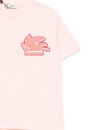 T-shirt per bambina ETRO KIDS rosa con motivo Pegaso - Rubino Kids