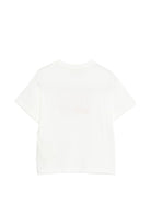 T-shirt per bambina Fendi Kids bianca con logo ricamato - Rubino Kids