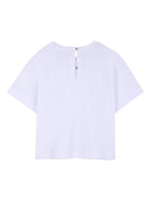 T-shirt per bambina Givenchy Kids bianca con decorazione a perline - Rubino Kids