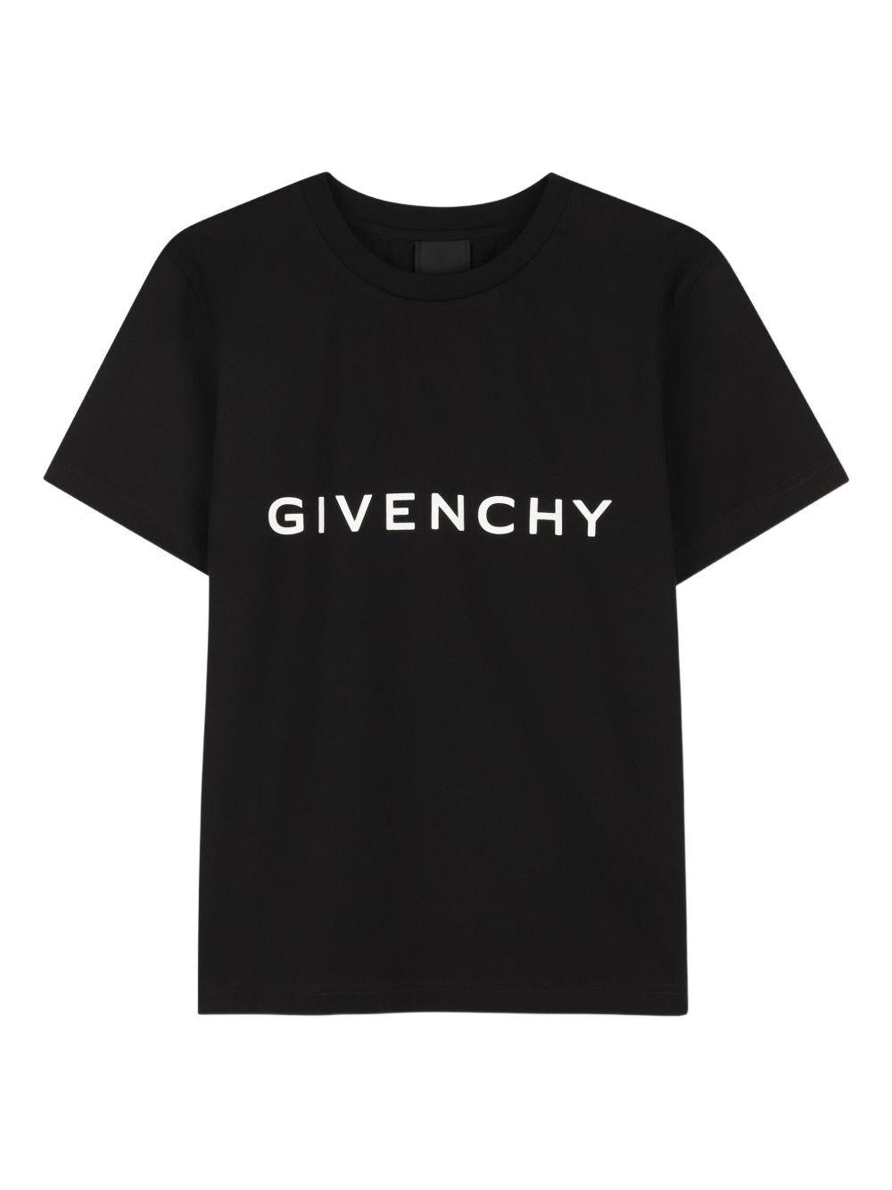 T-shirt per bambina Givenchy Kids nero con caratteristicmo motivo 4G - Rubino Kids