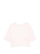 T-shirt per bambina Givenchy Kids rosa con logo sul davanti - Rubino Kids