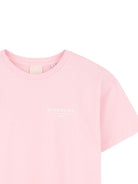 T-shirt per bambina Givenchy Kids rosa girocollo in cotone - Rubino Kids