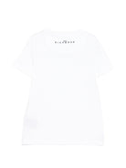 T-shirt per bambina John Richmond Junior bianca con dettaglio logo - Rubino Kids
