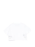 T-shirt per bambina John Richmond Junior bianca con ruches - Rubino Kids