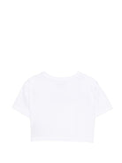 T-shirt per bambina John Richmond Junior bianca modello crop - Rubino Kids