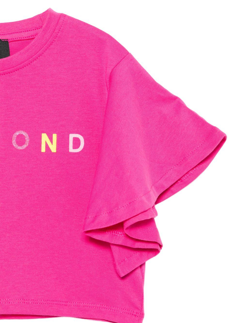 T-shirt per bambina John Richmond Junior fucsia con ruches - Rubino Kids