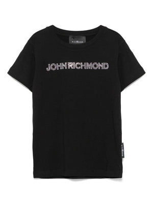 T-shirt per bambina John Richmond Junior nero con logo