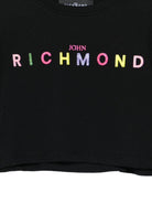 T-shirt per bambina John Richmond Junior nero con ruches - Rubino Kids