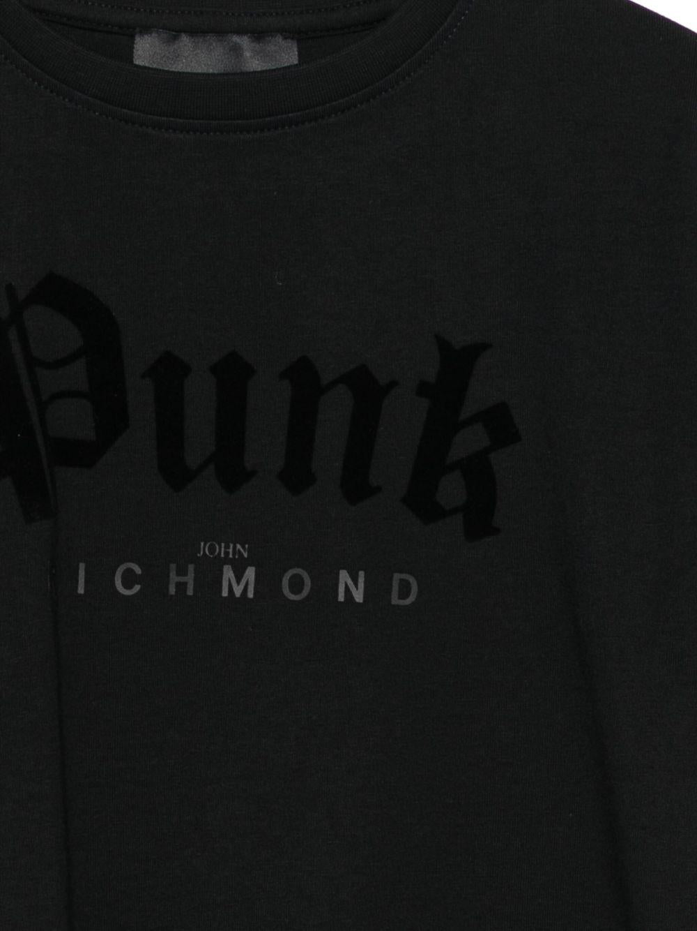 T-shirt per bambina John Richmond Junior nero con stampa grafica - Rubino Kids