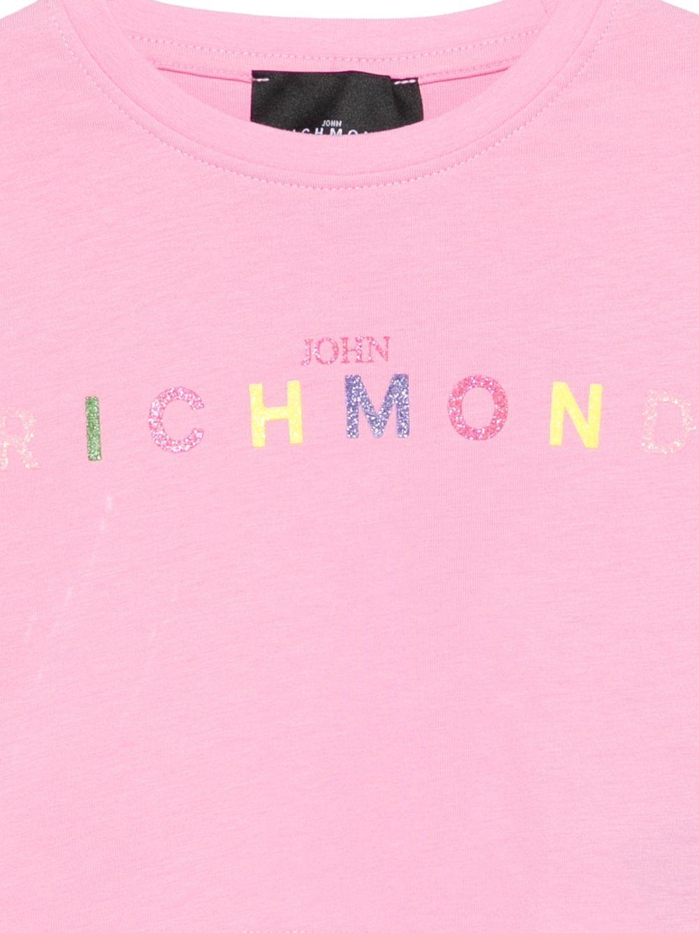 T-shirt per bambina John Richmond Junior rosa con ruches - Rubino Kids
