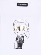 T-shirt per bambina Karl Lagerfeld Kids bianca con dettaglio grafico - Rubino Kids