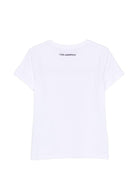T-shirt per bambina Karl Lagerfeld Kids bianca con dettaglio grafico - Rubino Kids
