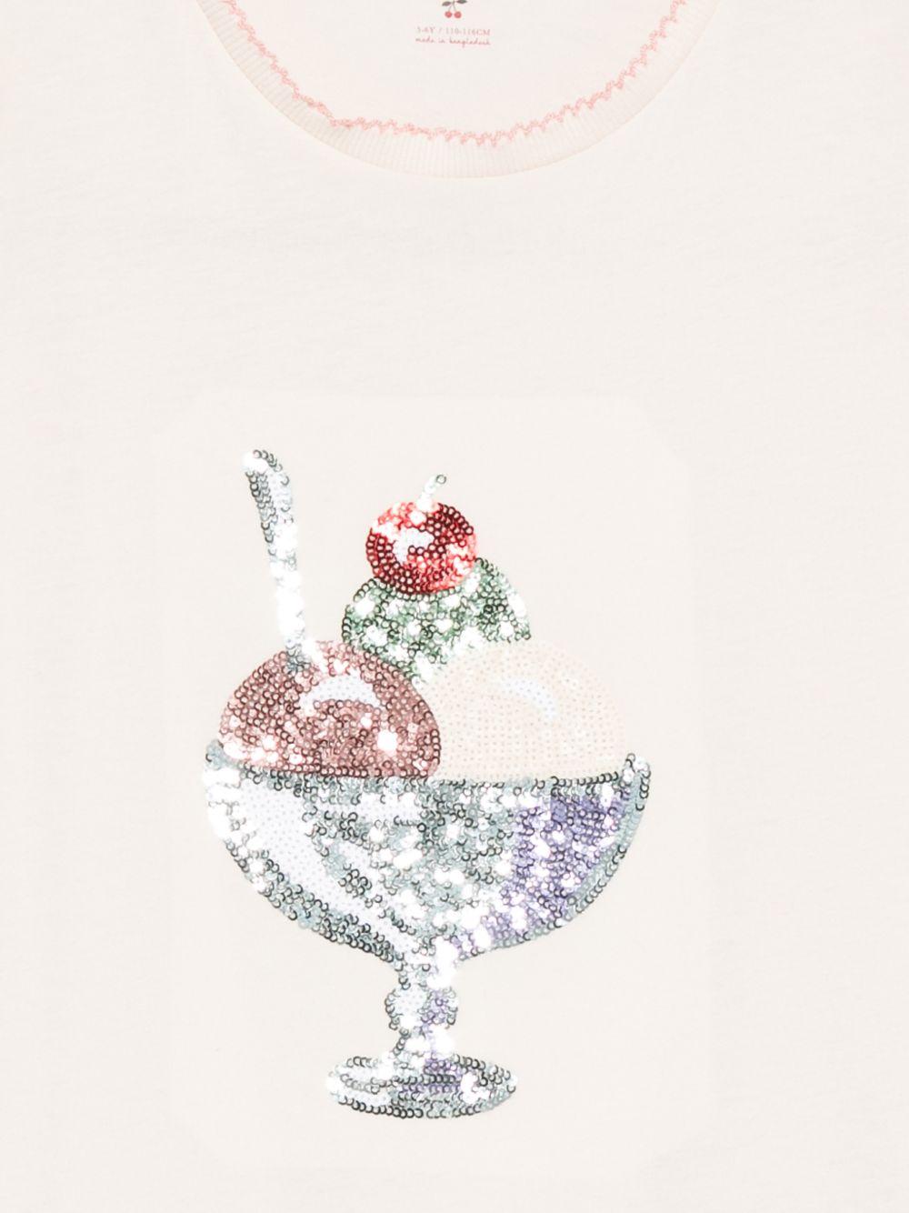 T-shirt per bambina Konges Slojd rosa con applicazione con paillettes - Rubino Kids