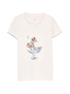 T-shirt per bambina Konges Slojd rosa con applicazione con paillettes - Rubino Kids