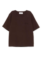 T-shirt per bambina Laneus Kids marrone con logo ricamato - Rubino Kids