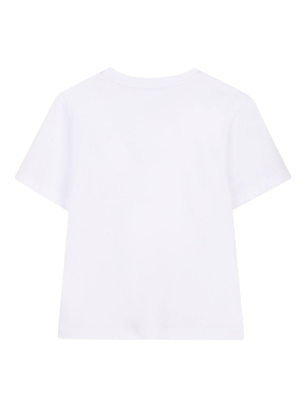 T-shirt per bambina Lanvin Enfant bianca con logo sul davanti - Rubino Kids