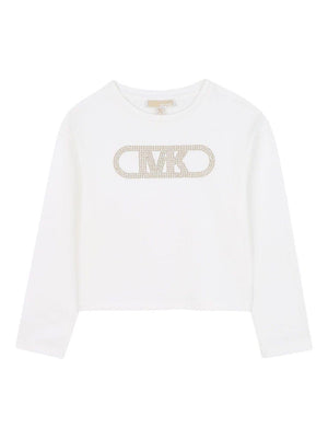 Michael Kors Kids White Logo Detail T-Shirt for Girls