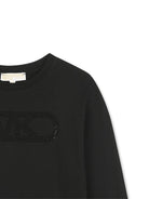 T-shirt per bambina Michael Kors Kids nera con dettaglio logo - Rubino Kids