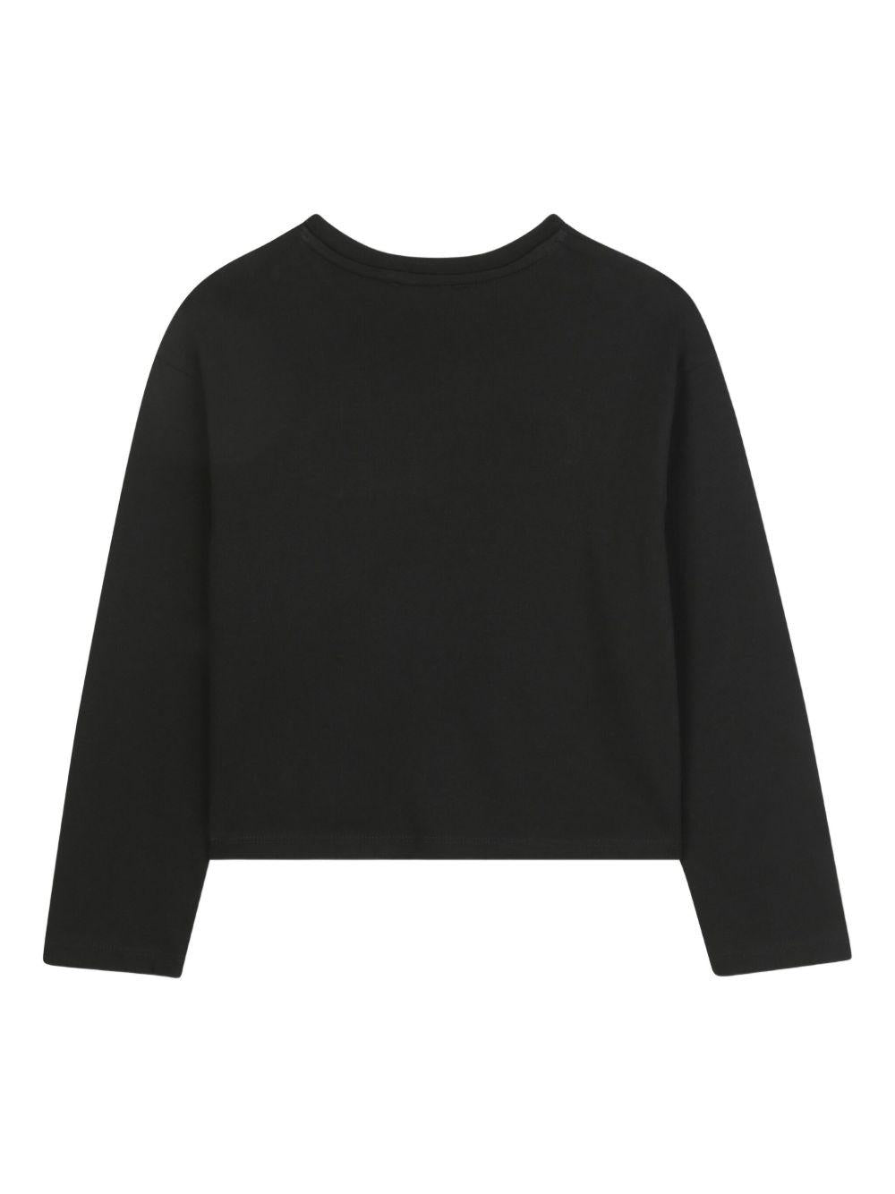 T-shirt per bambina Michael Kors Kids nera con dettaglio logo - Rubino Kids