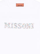 T-shirt per bambina Missoni Kids bianca con stampa logo<BR/> - Rubino Kids