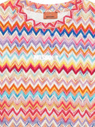 T-shirt per bambina Missoni Kids multicolore con motivo a zig zag - Rubino Kids