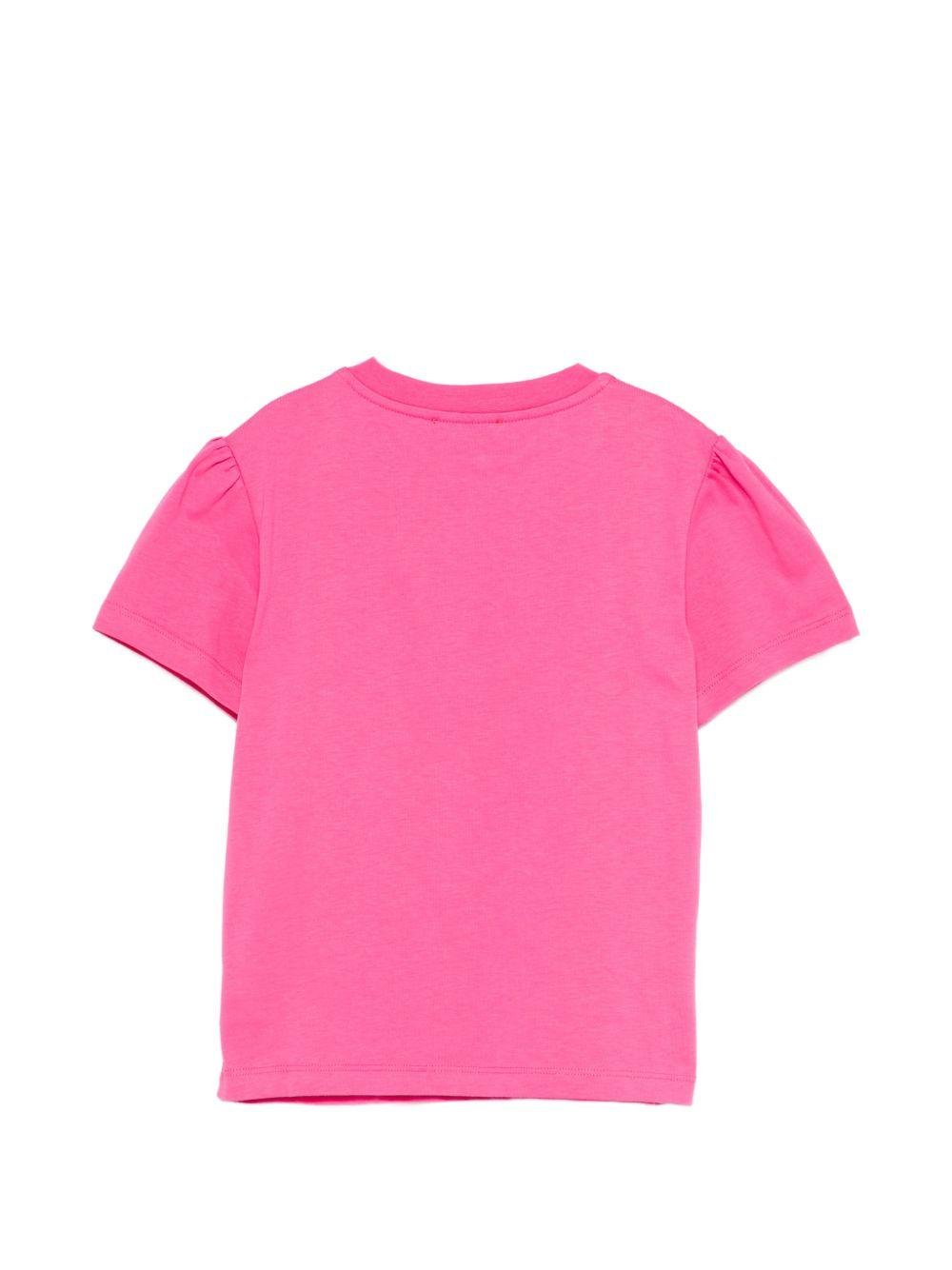 T-shirt per bambina Missoni Kids rosa con logo decorato - Rubino Kids