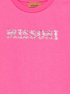 T-shirt per bambina Missoni Kids rosa con logo decorato - Rubino Kids